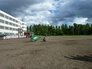 北大応援団の団旗エール